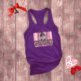 Valentine Tanks/ Cute Love Gnome With Polkadot Hat On XOXO Marquee Letter Lights Tank Tops