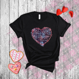 Valentine Shirts/ Distressed Purple Animal Print Gothic Heart With Rose Pink Barbed Wire Frame T shirts