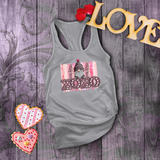 Valentine Tanks/ Cute Love Gnome With Polkadot Hat On XOXO Marquee Letter Lights Tank Tops