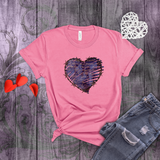 Valentine Shirts/ Distressed Purple Gothic Ephemera Journal Heart With Barbed Wire Frame T shirts