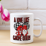 Valentine Gnome Mugs/ There’s Gnome One Like You Leopard Print Heart Farmhouse Coffee Mug Gift