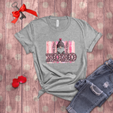Valentine Shirts/ Cute Love Gnome With Polkadot Hat On XOXO Marquee Letter Lights T Shirts