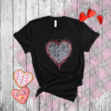 Valentine Shirts/ Gothic Grunge Gray Parchment Heart Skeleton Keys With Rose Pink Ivy Frame T shirts