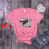 Valentine Shirts/ Gothic Pink Stitches Skeleton Heart Junk Journal Post Card T shirts