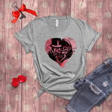 Valentine Shirts/ Gothic Grunge Kissing Sugar Skull Couple With Rose Pink Heart T shirts