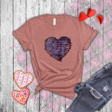 Valentine Shirts/ Distressed Purple Gothic Ephemera Journal Heart With Barbed Wire Frame T shirts