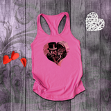 Valentine Tanks/ Gothic Grunge Kissing Sugar Skull Couple With Rose Pink Heart Tank Tops