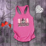 Valentine Tanks/ Cute Love Gnome With Polkadot Hat On XOXO Marquee Letter Lights Tank Tops