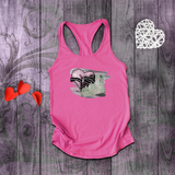 Valentine Tanks/ Gothic Pink Stitches Skeleton Heart Junk Journal Post Card Tank Tops