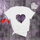 Valentine Shirts/ Distressed Purple Gothic Ephemera Journal Heart With Barbed Wire Frame T shirts