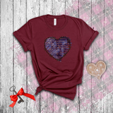 Valentine Shirts/ Distressed Purple Gothic Ephemera Journal Heart With Barbed Wire Frame T shirts