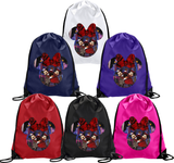 Minnie Mouse Halloween Glitter Backpack/ Disney Minnie Mouse Glitter Drawstring Bag/ Halloween Mickey Vampire Costume Minnie Bow Park Bag