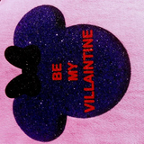 Disney Villain Valentine Shirts/ Conversation Heart Candy Glitter Purple Be My Villaintine Minnie Mouse T-Shirts
