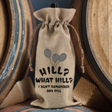 Birthday Wine Gift Bag/ Funny Over The Hill Birthday Balloons Quote Burlap Wine Tote