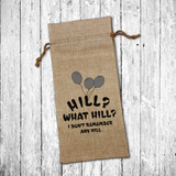Birthday Wine Gift Bag/ Funny Over The Hill Birthday Balloons Quote Burlap Wine Tote