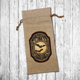 Halloween Apothecary Bottle Gift Bag/ Gothic Wing Of Bat Witch Potion Ingredients Vintage Label Burlap Wine Tote