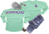 Cheshire Cat Jersey/ Alice In Wonderland Spirit Shirt/ Purple Holographic Disney Vacation Oversized Jersey Top