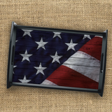 American Flag Rustic Wood Serving Tray Gift/ Patriotic 4th Of July Independence Day Coffee Table/ Cookie Tray
