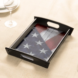 American Flag Rustic Wood Serving Tray Gift/ Patriotic 4th Of July Independence Day Coffee Table/ Cookie Tray