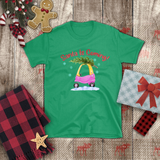 Christmas Children Shirts/ Santa Is Coming Pink and Yellow Toy Car With Christmas Tree Holiday Kids T-Shirts