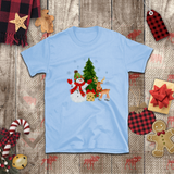 Christmas Children Shirts/ Watercolor Snowman With Reindeer And Tree Winter Holiday Kids T-Shirts
