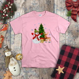 Christmas Children Shirts/ Watercolor Snowman With Reindeer And Tree Winter Holiday Kids T-Shirts