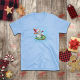 Christmas Children Shirts/ Watercolor Snowman On Sled Winter Snow Holiday Kids T-Shirts