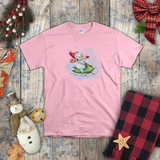 Christmas Children Shirts/ Watercolor Snowman On Sled Winter Snow Holiday Kids T-Shirts