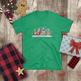 Christmas Children Shirts/ Watercolor Snowmen On Wooden Train Winter Snow Holiday Kids T-Shirts