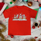 Christmas Children Toddler Shirts/ Watercolor Snowmen On Wooden Train Winter Snow Holiday Toddler T-Shirts