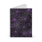 Halloween Journal/ Glam Purple Spider Web On Textured Black Background Notebook/ Diary Gift