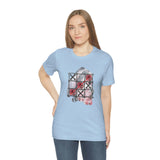 Valentine Shirts/ Gothic Tic Tac Toe Bones And Roses On Marbled Gray Paint Brushstrokes T shirts