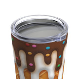 Ice Cream Drip Stainless Steel 20oz Tumbler/ Waffle Cone Chocolate And Vanilla Dripping Ice Cream Sprinkles Summer Travel Mug Gift