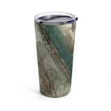 Vintage Steampunk Glam Stainless Steel 20oz Tumbler/ Teal Grunge Edison Bulbs Travel Mug Gift