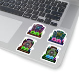 Halloween Stickers/ Neon Cemetery Headstones And Pumpkins Collection Laptop Decal, Planner, Journal Vinyl Sticker Pack