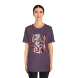 Valentine Shirts/ Silver Gray Heart With Burgundy And Pink Brushtroke Background T shirts