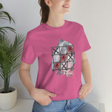 Valentine Shirts/ Gothic Tic Tac Toe Bones And Roses On Marbled Gray Paint Brushstrokes T shirts