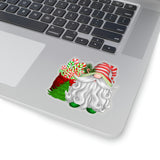 Christmas Stickers/ Holiday Gnome With Candy Canes Laptop Decal, Planner, Journal Vinyl Stickers
