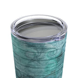 Beach Shells Stainless Steel 20oz Tumbler/ Nautical Watercolor Waves On Sea Blue Wood Travel Mug Gift