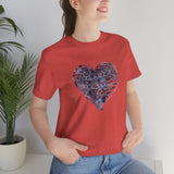 Valentine Shirts/ Distressed Purple Animal Print Gothic Heart With Rose Pink Barbed Wire Frame T shirts