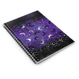 Halloween Journal/ Purple Glam Silver And Black Moons Notebook/ Diary Gift