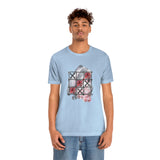 Valentine Shirts/ Gothic Tic Tac Toe Bones And Roses On Marbled Gray Paint Brushstrokes T shirts