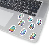 Halloween Stickers/ Cute Neon Ghosts Collection B Laptop Decal, Planner, Journal Vinyl Sticker Pack