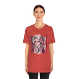 Valentine Shirts/ Silver Gray Heart With Burgundy And Pink Brushtroke Background T shirts