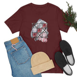 Valentine Shirts/ Gothic Tic Tac Toe Bones And Roses On Marbled Gray Paint Brushstrokes T shirts