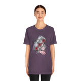 Valentine Shirts/ Gothic Tic Tac Toe Bones And Roses On Marbled Gray Paint Brushstrokes T shirts