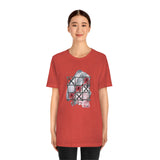 Valentine Shirts/ Gothic Tic Tac Toe Bones And Roses On Marbled Gray Paint Brushstrokes T shirts