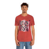 Valentine Shirts/ Silver Gray Heart With Burgundy And Pink Brushtroke Background T shirts