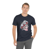 Valentine Shirts/ Gothic Tic Tac Toe Bones And Roses On Marbled Gray Paint Brushstrokes T shirts