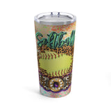 Softball Mom Cheetah Print Marquee Lights Stainless Steel 20oz Tumbler/ Travel Mug Gift